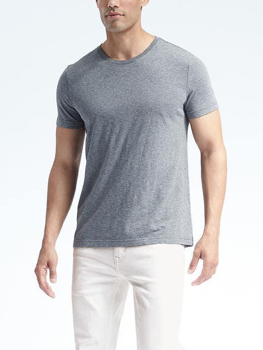 Banana Republic Mens Soft Wash Tee - Gray Crystal