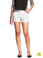 Banana Republic Womens Factory Denim Roll Cuff Short Size 25 - White Denim