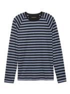 Banana Republic Mens Luxury-touch Stripe Crew-neck T-shirt Light Blue Size Xs