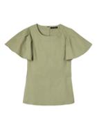 Banana Republic Ruffle Sleeve Peplum Top - Garden Sage