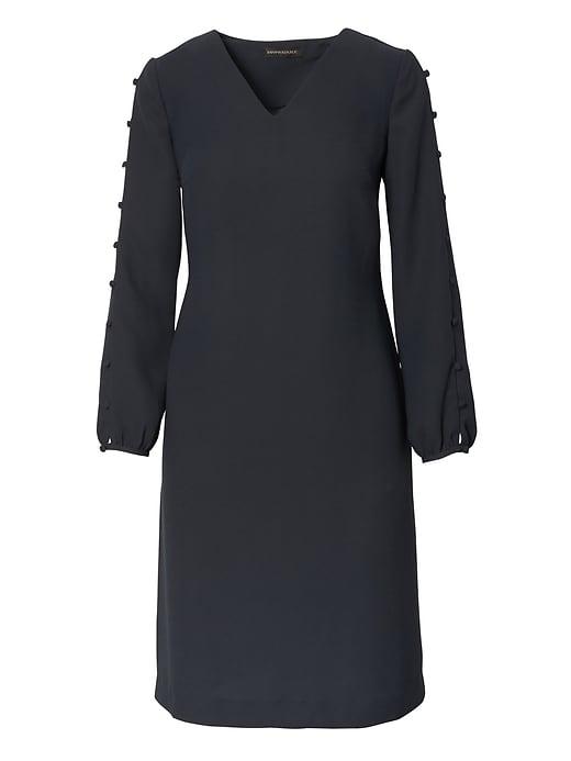 Banana Republic Womens Button-sleeve Shift Dress Navy Size 0