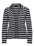 Banana Republic Womens Petite Cotton-blend Sweater Blazer Blue Stripe Size Xxs