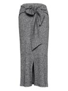 Banana Republic Womens Ribbed Luxespun Tie-waist Midi Skirt Gray Size M
