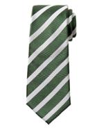 Banana Republic Mens Twill Stripe Silk Nanotex Tie Matcha Green Size One Size