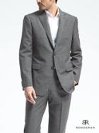 Banana Republic Mens Standard Monogram Grey Wool Blend Suit Jacket - Gray Texture