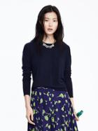 Banana Republic Silk Cashmere Drapey Front Pullover Size Xs - Preppy Navy