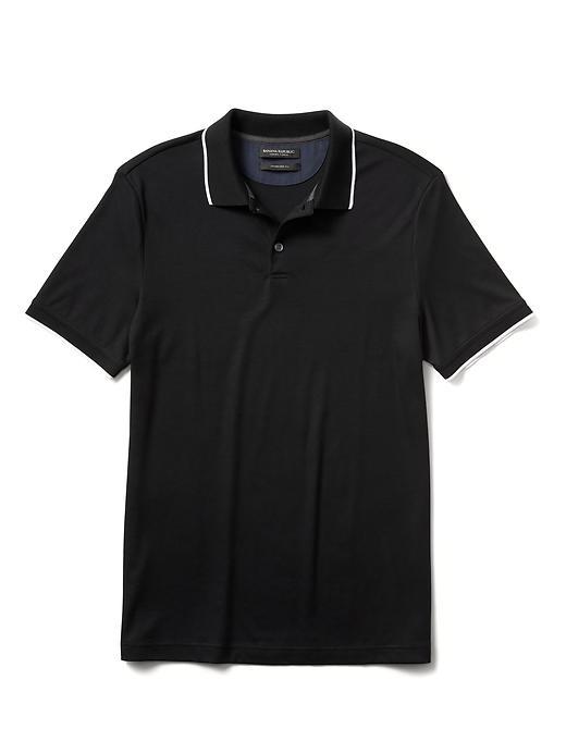 Banana Republic Mens Tipped Collar Polo Shirt - Black