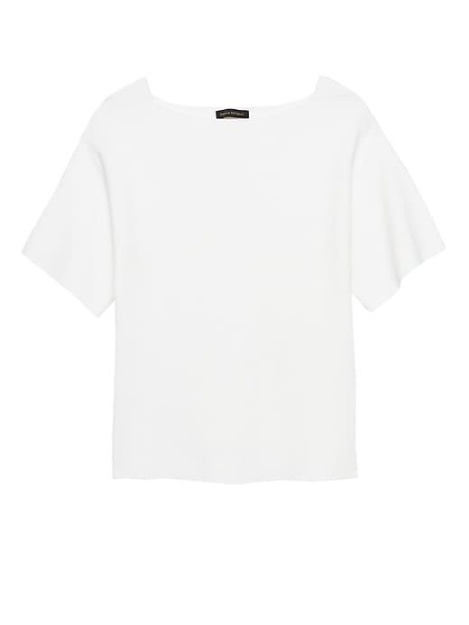 Banana Republic Womens Cotton-blend Wide-sleeve Sweater Top White Size M