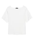 Banana Republic Womens Cotton-blend Wide-sleeve Sweater Top White Size M