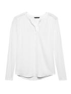 Banana Republic Womens Satin Peasant Blouse White Size Xs