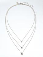 Banana Republic Delicate Mixed Shapes Built In Necklace - Silver