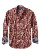 Banana Republic Mens Camden Fit Custom 078 Wash Rust Floral Shirt Size L Tall - Muir Wood
