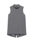 Banana Republic Womens Life In Motion Ultra-soft Modal Split-back Mock Neck Top Multi Stripe Size S