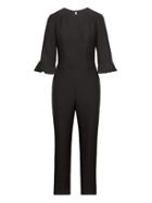 Banana Republic Womens Flounce-sleeve Jumpsuit Black Size 0