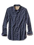 Banana Republic Mens Heritage Warp Print Shirt Size L Tall - Preppy Navy