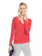 Banana Republic Womens Mixed Stitch Linen Blend Pullover Size L - Coral Glory