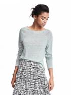 Banana Republic Womens Long Sleeve Linen Raglan Tee Size L - Simple Raindrop
