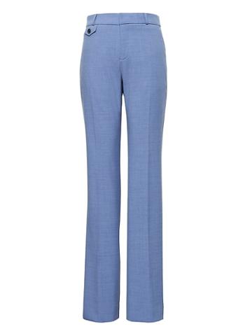 Banana Republic Womens Petite Logan Trouser-fit Lightweight Wool Pant Blue Jay Size 10