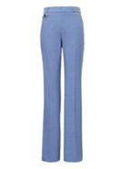 Banana Republic Womens Petite Logan Trouser-fit Lightweight Wool Pant Blue Jay Size 10