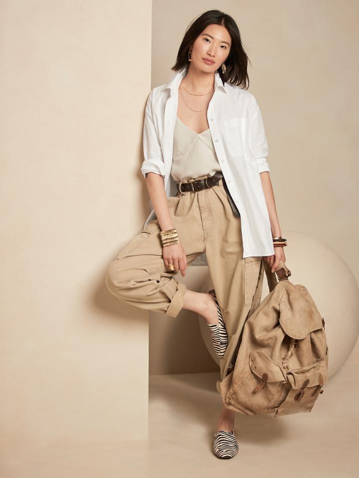 Petite Oversized Poplin Shirt