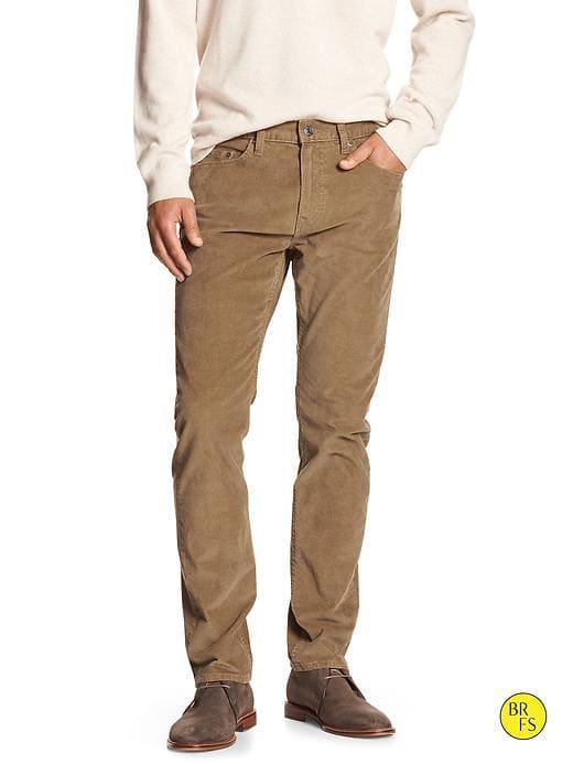 Banana Republic Mens Factory Slim-fit Cord Pant Dark Tundra Size 33w