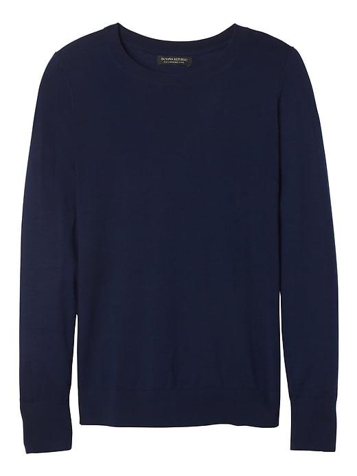 Banana Republic Womens Merino Pullover Crew - Navy