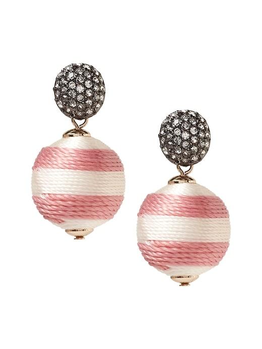 Banana Republic Womens Striped Bauble Drop Earring Pink Multi Size One Size