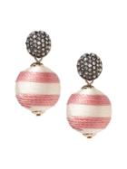 Banana Republic Womens Striped Bauble Drop Earring Pink Multi Size One Size