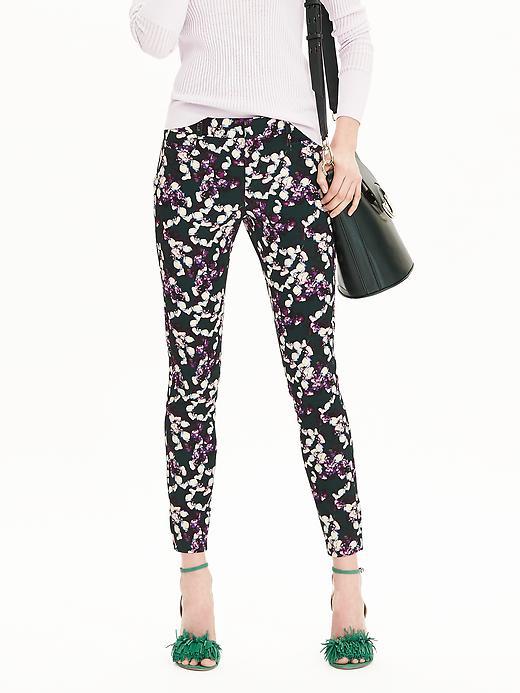 Banana Republic Sloan Fit Floral Slim Ankle Pant Size 0 Petite - Green Print