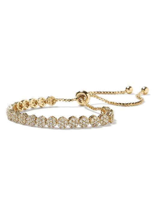 Banana Republic Womens Sparkle Circle Bracelet Gold Size One Size