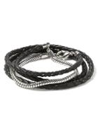 Banana Republic Womens Leather Snake Chain Bracelet Size One Size - Black