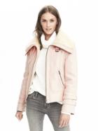 Banana Republic Faux Shearling Trim Jacket - Warm Stone