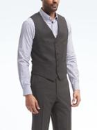 Banana Republic Mens Solid Wool Suit Vest - Charcoal