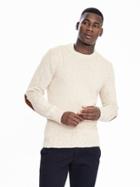 Banana Republic Mens Elbow Patch Crew Pullover Size L Tall - Blushing Pink