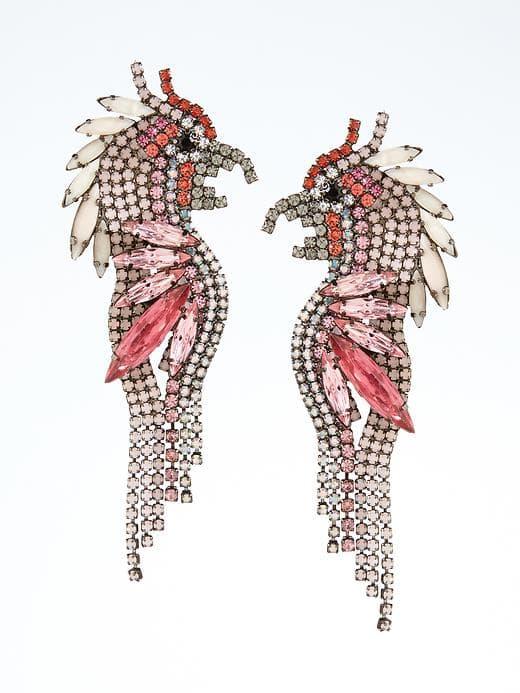 Banana Republic Womens Elizabeth Cole Large Cockatoo Earring - Pink