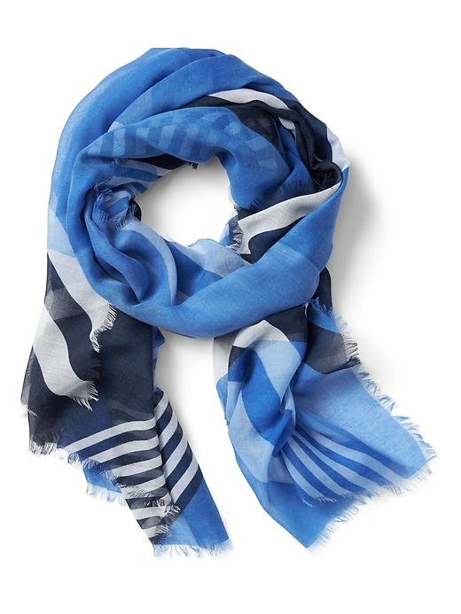 Banana Republic Womens Penny Stripe Sheer Rectangular Scarf Harbor Blue Size One Size