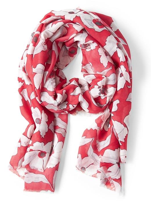 Banana Republic Womens Lydia Floral Sheer Rectangular Scarf Fuchsia Size One Size