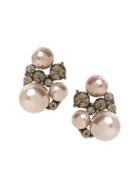 Banana Republic Womens Stone And Pearl Stud Earring Hematite Size One Size