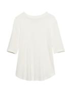 Banana Republic Womens Luxespun Ribbed Mock-neck T-shirt White Size S