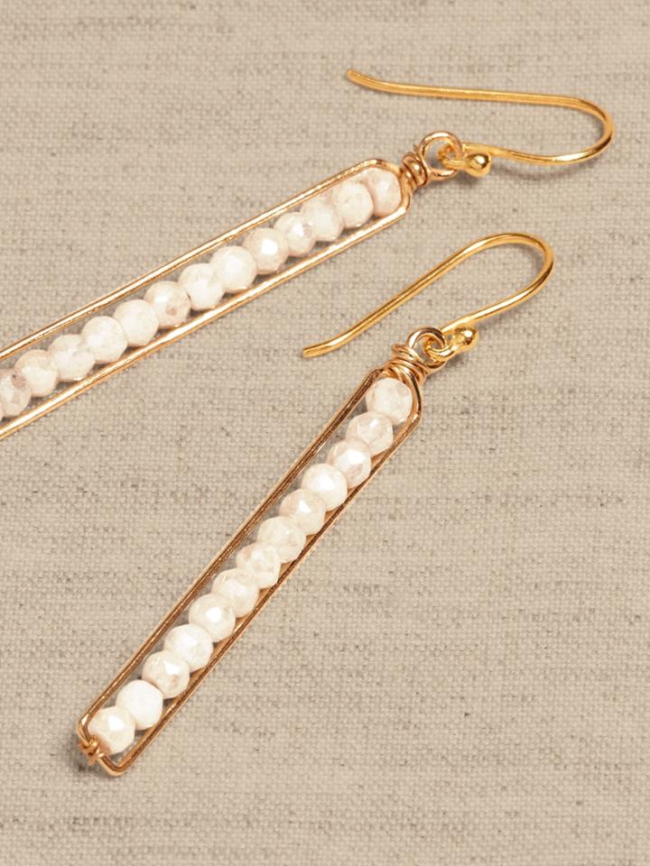 Delicate Peapod Drop Linear Earrings | Aureus + Argent