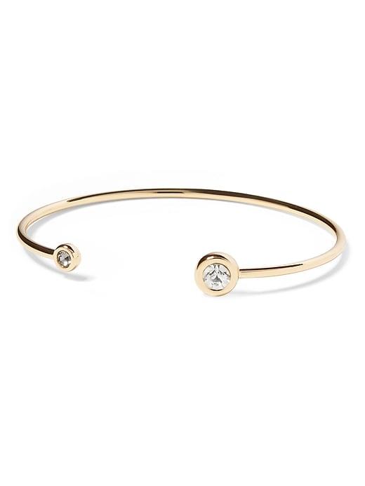 Banana Republic Womens Asymmetric Stone Open Cuff Gold Size One Size
