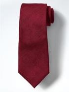 Banana Republic Mens Textured Silk Linen Nanotex Tie - Modern Red