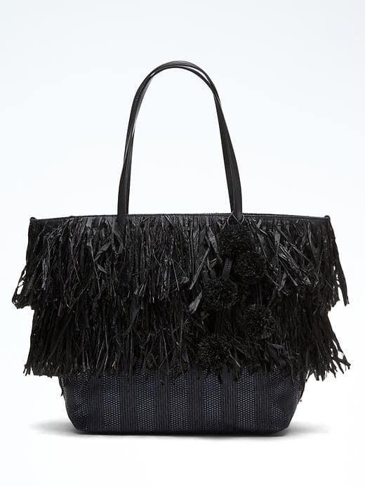 Banana Republic Womens Navy Raffia Tote - Navy