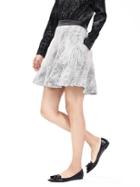 Banana Republic Womens Jacquard Fit And Flare Skirt Size 0 Petite - Cocoon