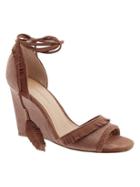 Banana Republic Delores Feather Heeled Espadrille Size 10 - Cocoa