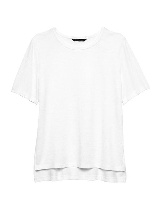 Banana Republic Womens Luxespun Boyfriend T-shirt With Side Slits White Size S
