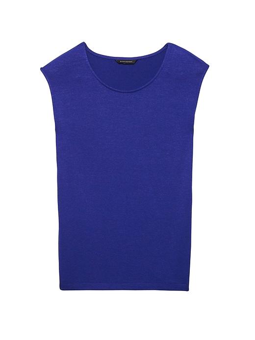 Banana Republic Womens Soft Jersey Side-slit T-shirt Blue Violet Size L