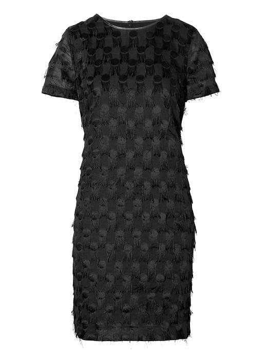 Banana Republic Womens Eyelash Dot Shift Dress - Black