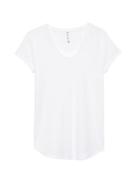 Banana Republic Womens Linen-blend Cap-sleeve Scoop Tee White Size M