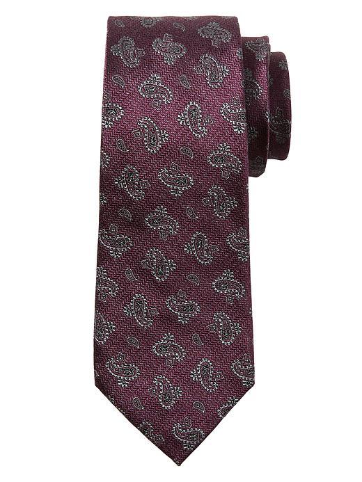 Banana Republic Herringbone Silk Paisley Tie Size One Size - Purple
